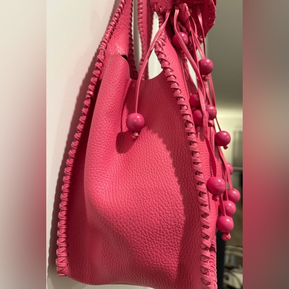 Isabella Fiore Pink Leather Hobo With Pouch - Picture 6 of 13